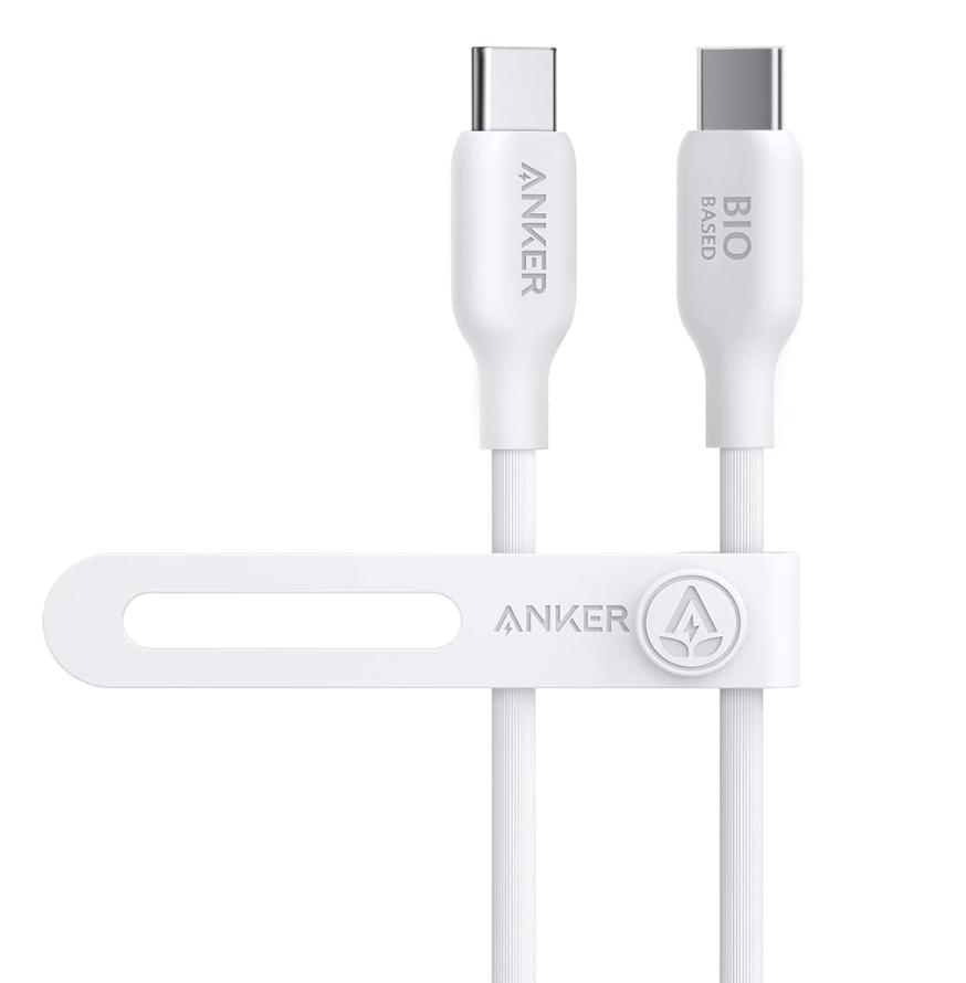 Anker 544 140W Bio-Based USB-C to USB-C Fast Charging Cable, 0.9 Meter Length, White